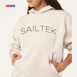 <span class=keywords><strong>Felpa</strong></span> con Cappuccio <span class=keywords><strong>Oversize</strong></span> da Donna <span class=keywords><strong>Beige</strong></span>, Pullover Personalizzato con Ricamo, Abbigliamento Casual Streetwear in Pile Pesante - Product Image 3