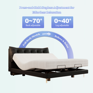 <span class=keywords><strong>Lit</strong></span> Intelligent <span class=keywords><strong>King</strong></span> Divisible Électrique Luxe Moderne en Cuir Rembourré avec Mouvement Inclinable Fonction Massage Taille Ajustable <span class=keywords><strong>Lit</strong></span> Doux - Product Image 3