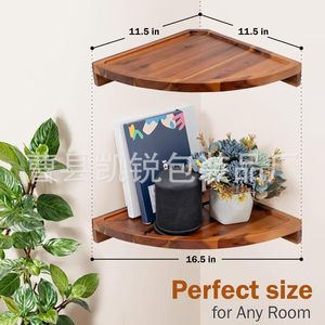 Demigo Floating Round Corner <b>Shelf</b> Wall Mounted 1 Tier Space Saving Storage <b>Rack</b> For Home Office Decor - Product Image 3