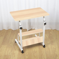 Bureau d'ordinateur avec roulettes, plateau de lit pour ordinateur portable, table portable en bois pour ordinateur portable, bureau mobile pour la chambre à coucher