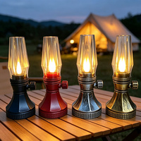 Lampe à pétrole LED miniature 2,28*5,39 pouces avec abat-jour losange, fonctionnant sur piles, sans flamme, pour décoration de Noël et mariages