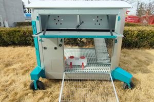 New di động gà Coop Cấu trúc thép cho nhà ngoài trời sử dụng 1 năm bảo hành trứng làm tổ cho lớp 15-20 con gà năng lượng mặt trời Powered - Product Image 3