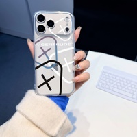 Pour 17 Pro Max & 16/15 Plus/14/13/12/11 – Coque de téléphone antichoc et anti-chute avec anneau magnétique transparent peint