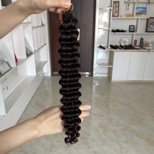 Extensiones de Cabello Tejido a Crochet Marrón Oscuro, Cabello Indio, 60g, Pre-Separadas, 50 Mechones, Nudos Invisibles, Paquete Boho Crochet - Product Image 1