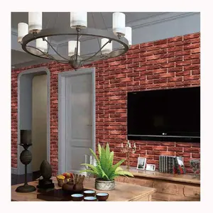 Hochwertige 3D Red Brick Home Decoration Vinyl Wand verkleidung PVC Modern Wallpaper
