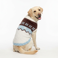 Gilet pour chien en fausse fourrure de vison, motif flocon de neige Fair Isle, doux, anti-griffures, confortable, style moderne classique, sans manches