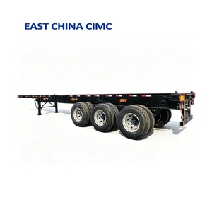 Remorque châssis <span class=keywords><strong>porte</strong></span>-conteneurs 3 <span class=keywords><strong>essieux</strong></span> 40 pieds 40 tonnes avec pont antidérapant pour transporteurs de conteneurs - Product Image 1