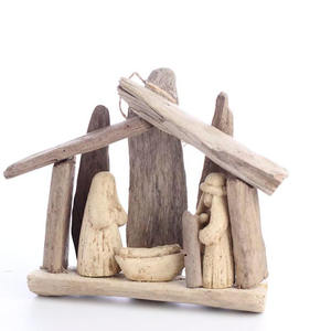 Country Kerst Decoraties Drijfhout Kunst Tafelblad Decoratie Drijfhout Ornamenten Natuurlijk Drijfhout Kerststal Display - Product Image 3