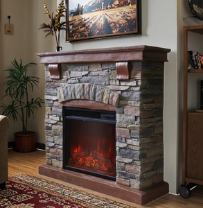 เตาผิงไฟฟ้าแบบตั้งได้ทำจากโลหะอิสระไฟ LED เปลวไฟป้องกันความร้อนสูงเกินไปควบคุมด้วยรีโมท900วัตต์สำหรับใช้ในโรงแรมในครัวเรือน - Product Image 1