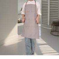 Tablier à bretelles double couche sans manches avec impression de logo personnalisé, idéal pour supermarchés, salons de thé, restauration, vêtements de travail anti-salissures spéciaux