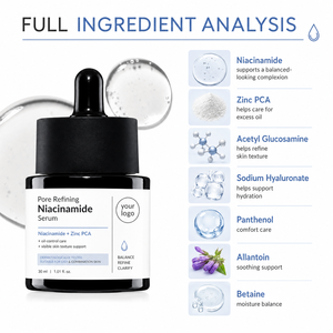 Suero de Niacinamida de Marca Privada, Hidratación Profunda, Control de Grasa, Refina la Apariencia de los Poros, Mejora la Textura Irregular, Ligero y Luminoso - Product Image 2