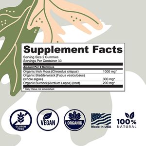 Cápsulas de Fórmula Personalizada para Reforzar el Sistema Inmunológico, Cápsulas Mixtas Crudas, Píldoras Mary Ruth, Píldoras Orgánicas 100% de Musgo Marino Irlandés - Product Image 6