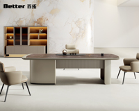 Table à thé moderne de luxe en pierre – Plateau intégré en marbre foncé durable avec base incurvée pour cérémonie du thé et bureau
