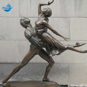 Escultura de Bronce Personalizada de Tamaño Real, Romántica, Moderna, para Exteriores, Pareja Bailando, Estatua de Metal de Mujer y Hombre Desnudos Bailando - Product Image 1
