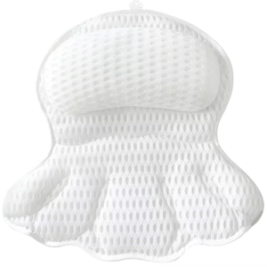 Morbido impermeabile 4D Air Mesh cuscino da bagno per la casa Spa supporto ergonomico per la schiena e il collo con 6 forti ventose - Product Image 2
