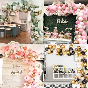 Metal balloons Arch Garland Kit balão látex partido ballon guirlanda de casamento para Baby Girl Shower Decorações Aniversário