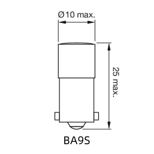 <span class=keywords><strong>Ampoule</strong></span> LED miniature de remplacement à base baïonnette BA9S à contact unique, lampe indicatrice LED T-3 1/4 - Product Image 2