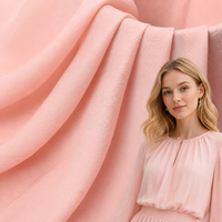 Nouveau tissu tissé populaire, doux et uni, 76 % rayonne, 24 % polyester, avec texture froissée légère pour vêtements féminins