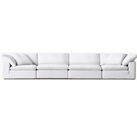 Canapé modulaire en tissu lin Rhoohill, style moderne et luxueux, pour salon, 3 places, avec housse amovible