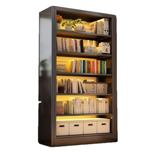 Steel Bookshelf Multi Tier Floor Shelf Modern Simple <b>Storage</b> <b>Rack</b> For Home Office Kids Room 2.4m Height With Led Light - Product Image 1