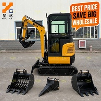 LIVRAISON GRATUITE Mini-excavatrice sur chenilles 1 tonne à cabine ouverte avec godet et trancheuse, machine agricole et de jardinage, conforme EPA