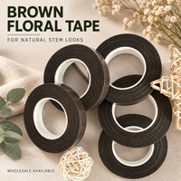 Rubans floraux marron en papier pour l'emballage des tiges de fleurs, pour des arrangements floraux d'apparence naturelle, des bouquets et des fournitures pour fleuristes en gros