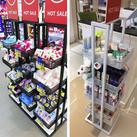 Kainice Présentoir au sol en métal personnalisé pour centre commercial Comptoir cosmétique de maquillage pour salon de beauté Étagère personnalisée pour produits de base