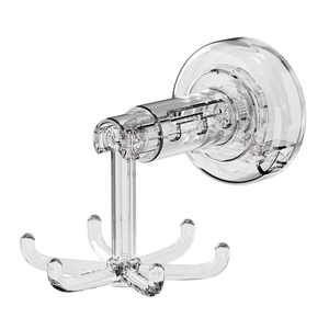 Bathroom Suction Cup <b>Hook</b> Rack Six Claw Rotating Transparent Gray Silver Easy Installation <b>Wall</b> Mounted Jewelry Hair Tie Storage - Product Image 2