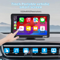 7 inci Stereo Mobil Nirkabel Portabel dengan Carplay, Navigasi GPS, Pemutar DVD, Android AUTO, dan Kamera