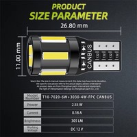 Ampoule LED T10 W5W 194 168 CANBUS sans erreur, lumière de lecture intérieure, plafonnier, 6000K blanc, 12V, plaque d'immatriculation