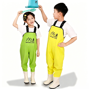 Salopette de pêche en PVC imperméable de haute qualité et durable pour enfants, avec <span class=keywords><strong>bottes</strong></span> intégrées pour jouer dans l'eau - Product Image 3