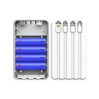 Boîtier de batterie externe 22,5 W 4*18650 avec charge rapide, boîte de rangement, 4 câbles en 1, double USB Type C Micro USB, kit de soudure rapide sans soudure
