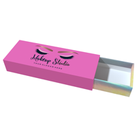 Logo personnalisé de luxe 3d vison rose vide cils en papier cils presse sur faux ongles boîtes d'emballage couvercle et boîte-cadeau de base