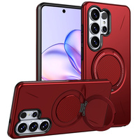 Pour Samsung Galaxy S26 Ultra, coque de téléphone magnétique antichoc 2 en 1 en TPU PC avec effet peau, 360° °   Support rotatif pour anneau compatible A27 A57
