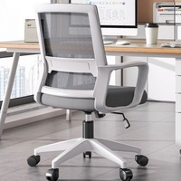 Chaise de bureau ergonomique en maille avec accoudoirs fixes et design moderne pour un confort de position assise prolongée à la maison, au bureau et en salle d'étude
