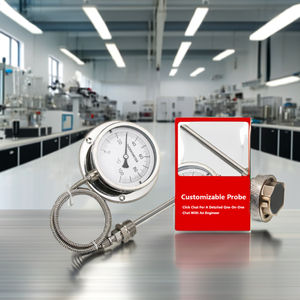 Aço Inoxidável de alta Qualidade 0-650 Graus Isolados Dial Gauge Termômetro Metal Pressão Capilar Uso Industrial Água Óleo - Product Image 5