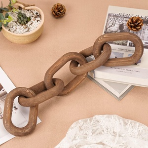 Stile Boho fattoria 5 catena di decorazione a maglia in legno decorativo intagliato a mano maglia a catena artigianato legno legno nodo decorazione - Product Image 2