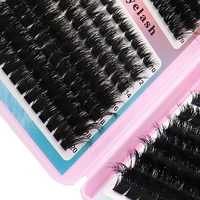 Cils 3D volumineux noirs 10-20mm, courbure D, 4 sections, 100D 120D 160D 200D, pour un effet salon, en fibres douces