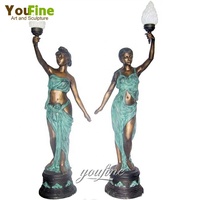 Sculpture en bronze, 4 nouveaux designs, décoration d'intérieur, statue de lampe sur pied