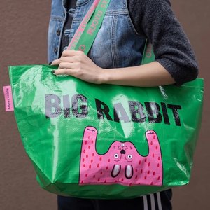 Borsa riciclata in tessuto a pp borsa della spesa in plastica riutilizzabile personalizzata in laminato con logo in polipropilene borsa della spesa impermeabile - Product Image 2