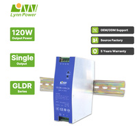 Alimentation électrique à découpage industrielle sur rail DIN LYNN GLDR-120S-24 120W 24V AC-DC à sortie unique 5A pour la distribution
