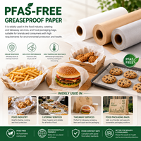 Papier alimentaire jetable sans PFAS, résistant à la graisse, personnalisé pour emballer les sandwichs