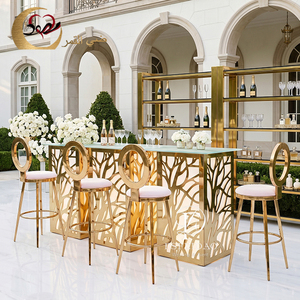 Mesa de Bar Moderna de Acero Inoxidable con Iluminación LED de 16 Colores para Uso en Exteriores - Product Image 6