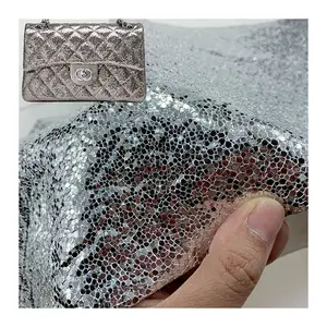 Designer made shoes silver fish scale new sequin leather shiny handbags fabric faux leather material for bag making