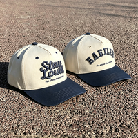 Gorra de Béisbol Unisex de 5 Paneles, de Algodón con Diseño Herringbone, Bordado 3D de Primera Calidad, Logotipo Personalizado, Deportiva, de Alta Calidad, al por Mayor