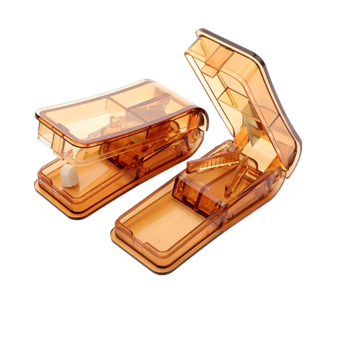 High temperature resistant Mini Portable Pill Cutter Box Travel use Pill crusher Splitter Storage cases