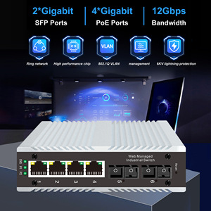 <span class=keywords><strong>Switch</strong></span> industriel PoE 4 ports avec gestion WEB, connecté à 2 ports SC, monomode, double fibre, résistant aux hautes températures - Product Image 3