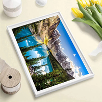 Peinture diamantée DIY sur toile haute définition - Paysage 5D avec diamants ronds et gouttes d'eau en cristal pour adultes
