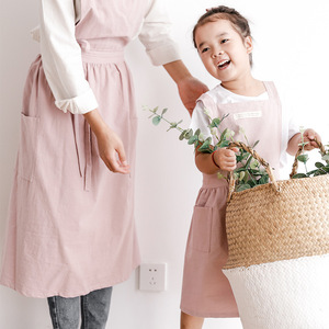 Children's Denim Apron Solid Color A-Line Anti-Fouling For Girls Dress Style - Product Image 5