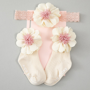 Socksmate vendita calda Custom confezione regalo 3D neonato calzino per bebè da 0 a 12 mesi di pizzo a coste antiscivolo bambine rosa - Product Image 3